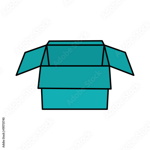 open cardboard box packaging storage vector illustration