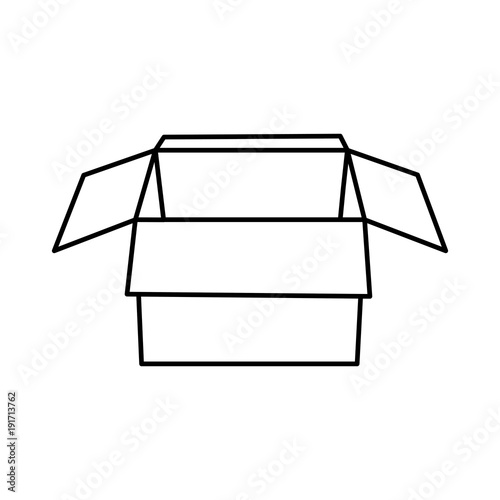 open cardboard box packaging storage vector illustration outline image