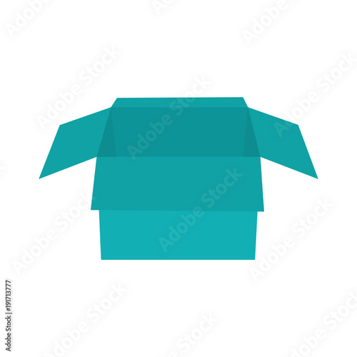 open cardboard box packaging storage vector illustration