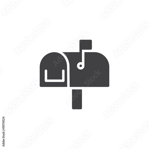 Mailbox icon vector, filled flat sign, solid pictogram isolated on white. Mail box symbol, logo illustration.