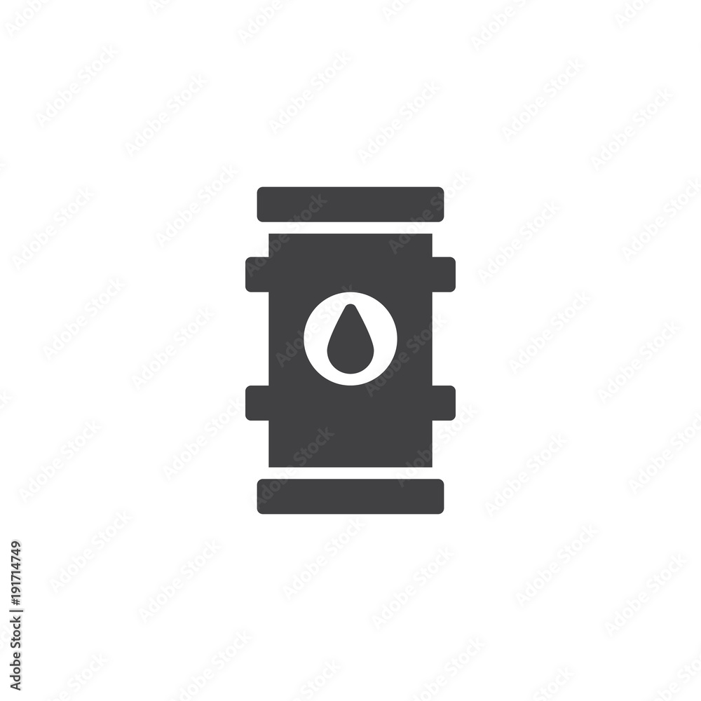 Oil barrel icon vector, filled flat sign, solid pictogram isolated on white. Symbol, logo illustration. Oil barrel icon vector, filled flat sign, solid pictogram isolated on white. Symbol, logo illustration.