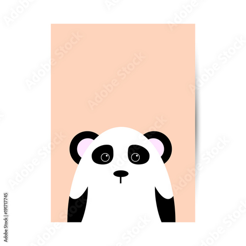 Fototapeta Naklejka Na Ścianę i Meble -  Cover for a book, notebook or diary with a picture of a cute panda on a peach background.