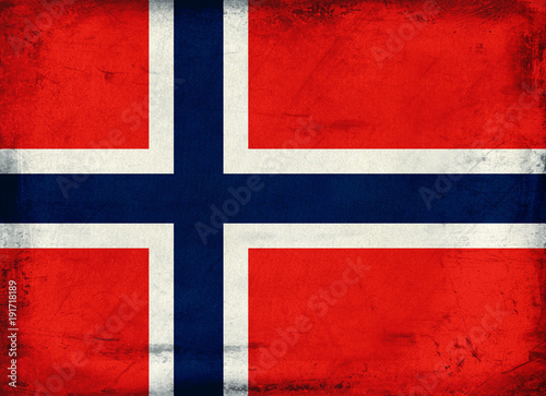 Vintage national flag of Norway background