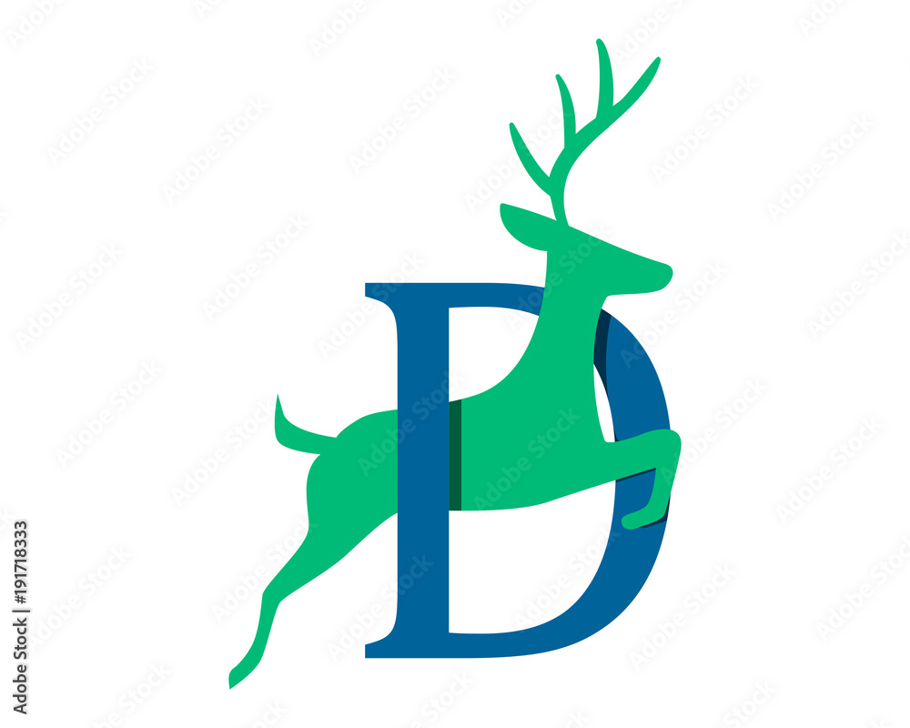 Fototapeta premium deer typography reindeer deer elk stag image vector icon logo silhouette 1