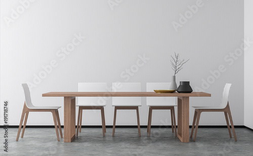 Fotografie, Obraz Minimal style dining room 3d rendering image