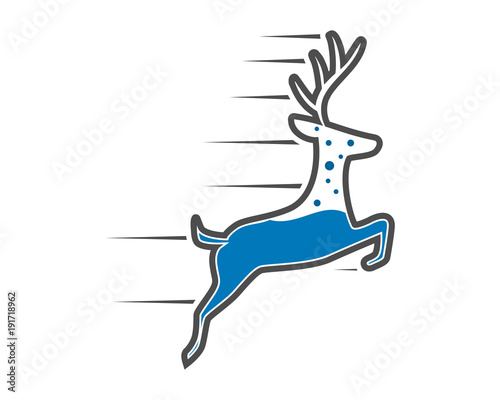 speed water reindeer deer elk stag image vector icon logo silhouette