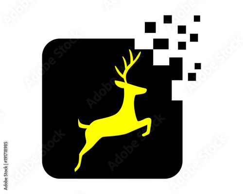 pixel deer reindeer deer elk stag image vector icon logo silhouette 1
