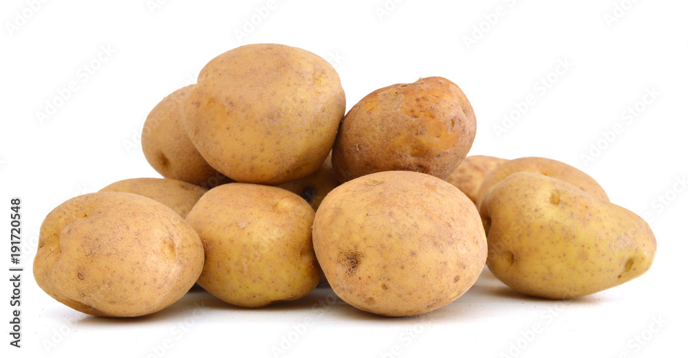 Ripe potatoes isolated on white background Ripe potatoes isolated on white background