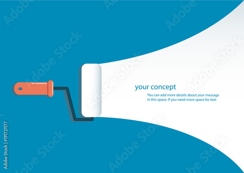 paint roller isolated with space for text and background