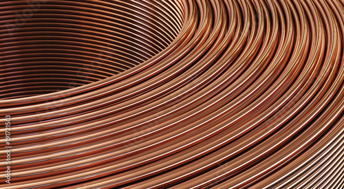 Foto Closeup of copper wires. 3D Illustration