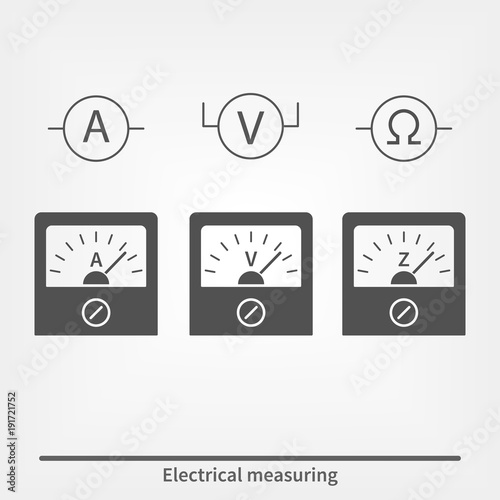 Icons of Physical measuring instruments. photo