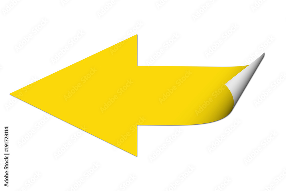 Gelber Pfeil, Aufkleber, Sticker Stock Illustration | Adobe Stock