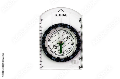 Circle compass on transparent plastic plate