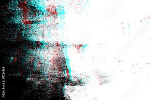 Abstract grunge photocopy texture background, Color double exposure, RGB Glitch