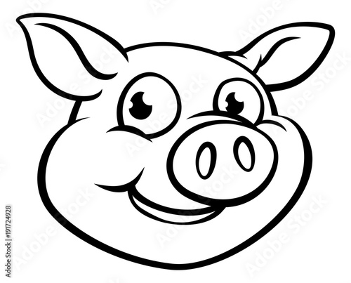 Cartoon Pig Character Mascot