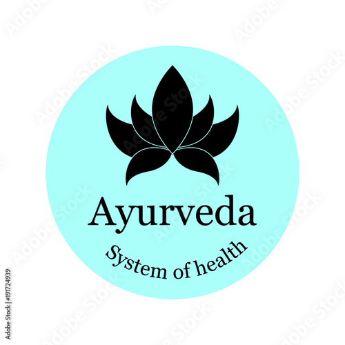 Ayurveda logo with lotus symbol
