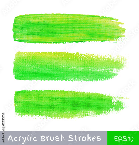 Colorful watercolor brush strokes on canvas. Vector illustration
