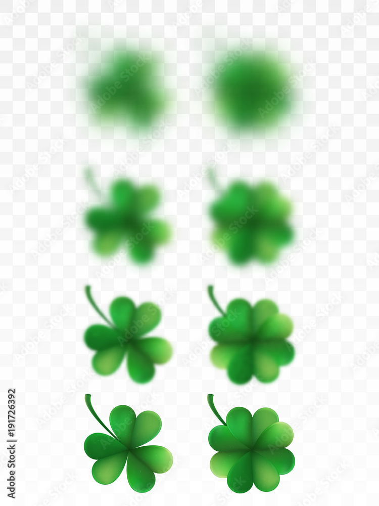 Fototapeta premium Saint Patricks day happy clover. Transparent background only in EPS 10