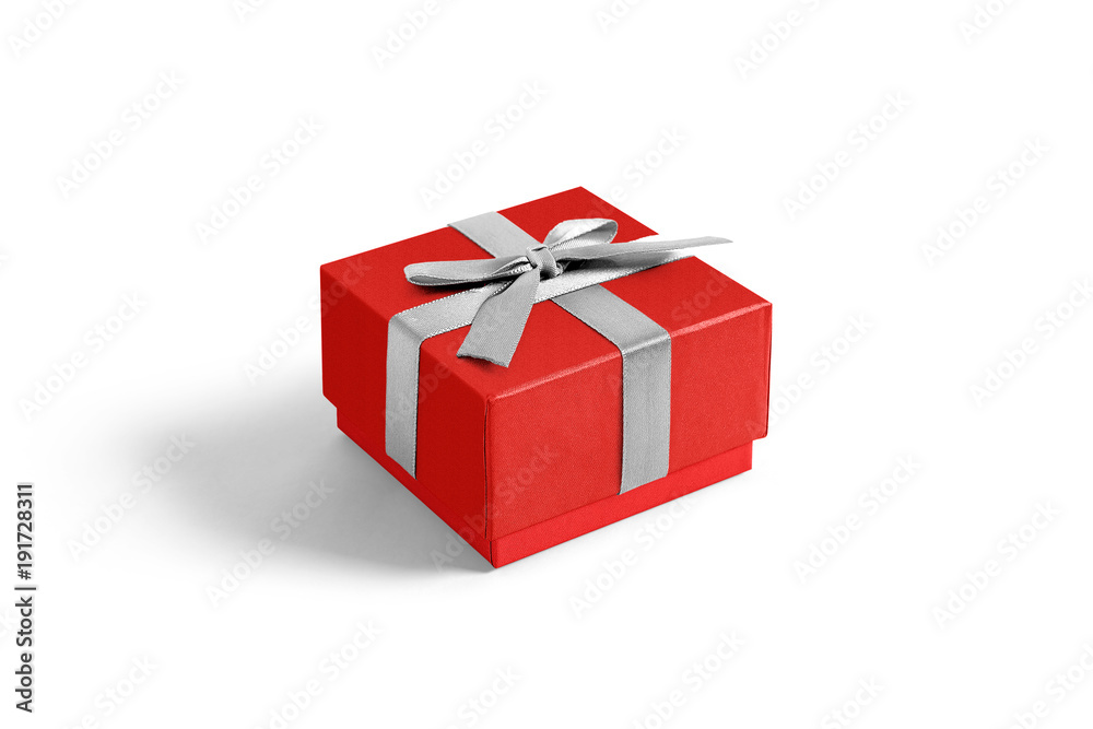 Single gift box with ribbon isolated on background. Wrapped vintage gift box mock up template ready for your design. Single gift box with ribbon isolated on background. Wrapped vintage gift box mock up template ready for your design.