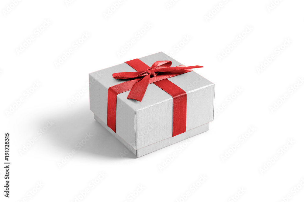 Single gift box with ribbon isolated on background. Wrapped vintage gift box mock up template ready for your design. Single gift box with ribbon isolated on background. Wrapped vintage gift box mock up template ready for your design.
