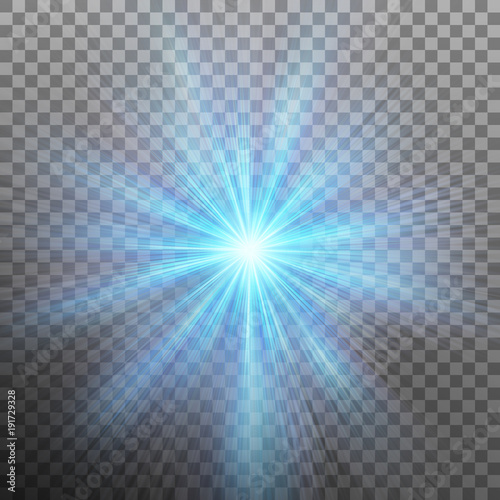 Abtract blue energy with a burst background. Transparent background only in EPS 10