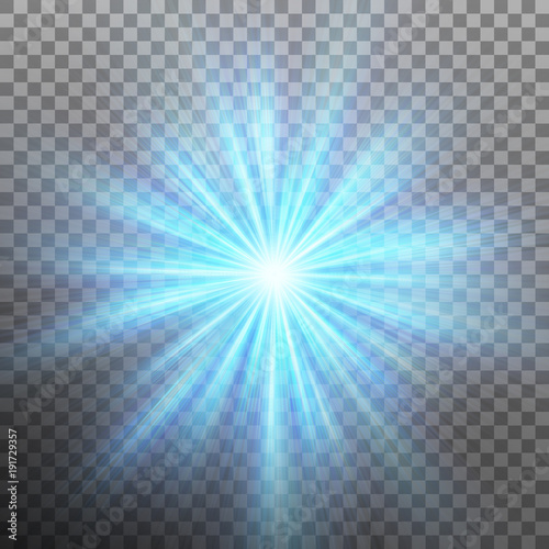 Abtract blue energy with a burst background. Transparent background only in EPS 10