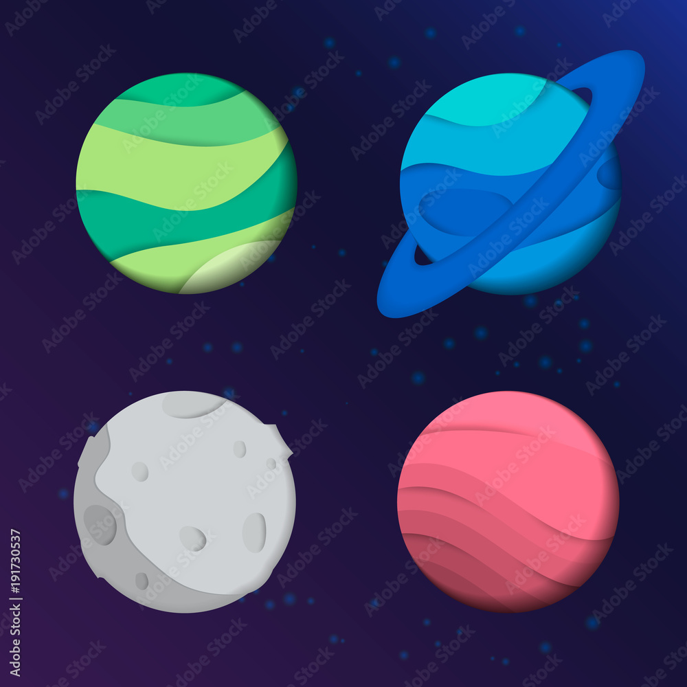 Abstract Planet in paper art style Abstract Planet in paper art style