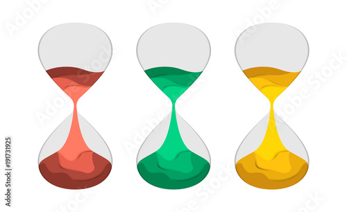 Hourglass flat vector illustration paper cut