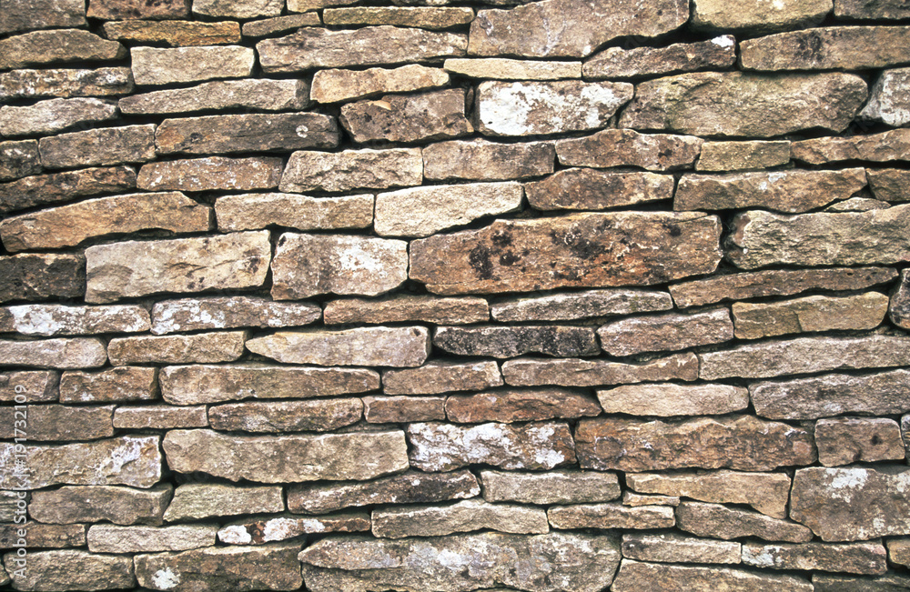 Newly made cotswold drystone wall