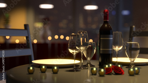Romantic Dinner  1 - Photo Realistic -  3D Rendered 
