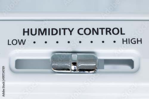 Photography A control of humidity in the fridge, close-up view