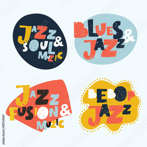 Canvas Print Ja Jazz music with music notes colorful design