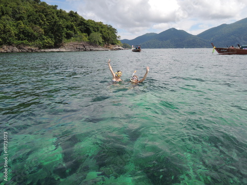 Diving in the sea