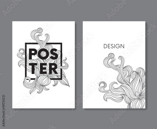 Hand drawn fluid shape design. Artistic graphic element. Vector illustration for a postcard or a poster. Eps10 vector.
