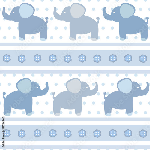 vector seamless baby pattern background with elephants