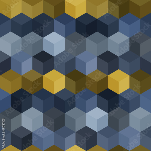 Hexagon grid seamless vector background.  Beautiful polygons with six corners geometric graphic design.  Trendy colors hexagon pattern for banner or cover.  Honeycomb shapes modern backdrop.