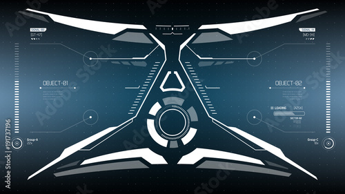 Sci-Fi Concept HUD Interface Screen. Virtual Reality View Display. Hologram Technology