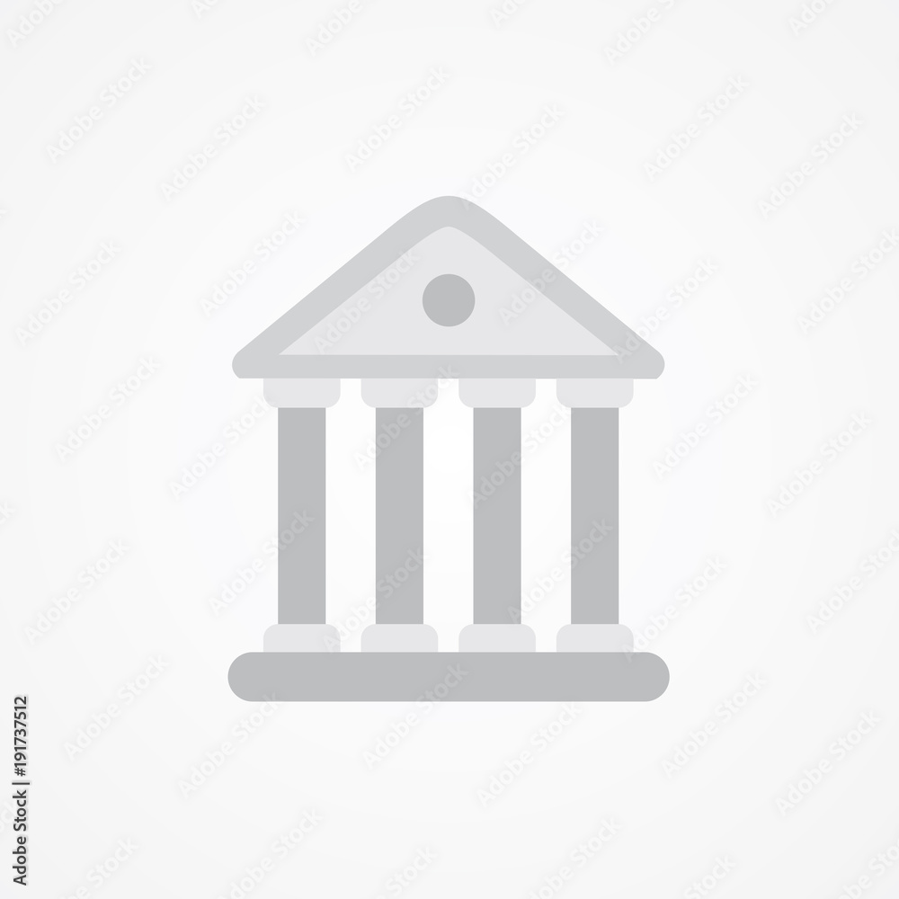 Flat Vector Icon Of Bank.