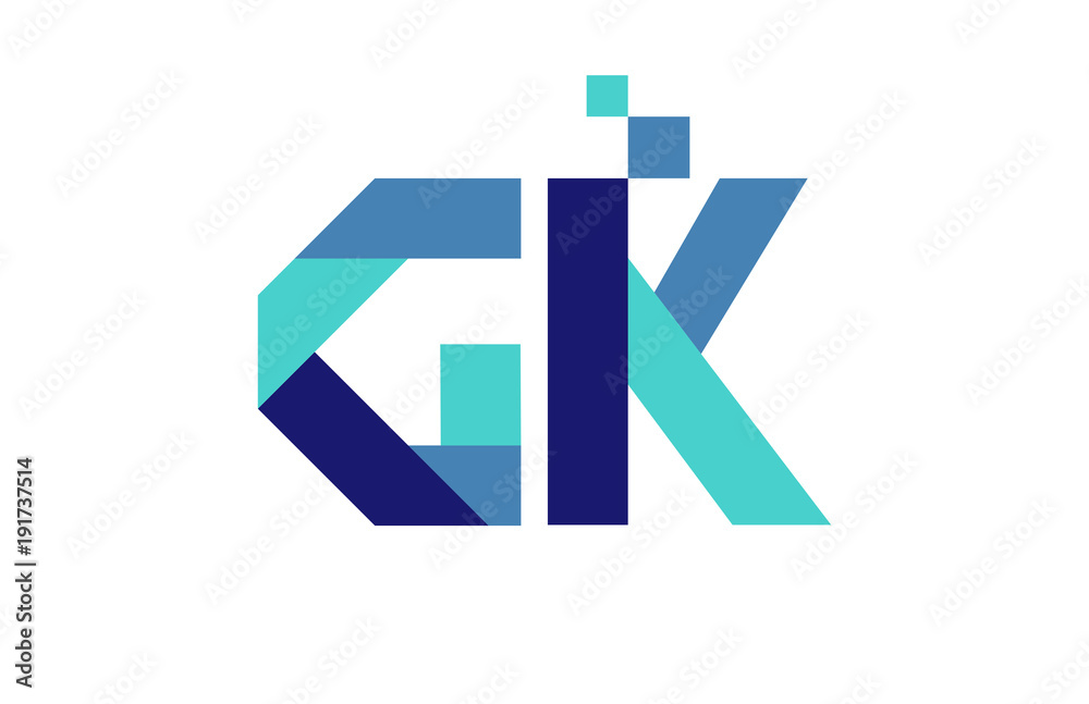 Fototapeta premium GK Digital Ribbon Letter Logo 