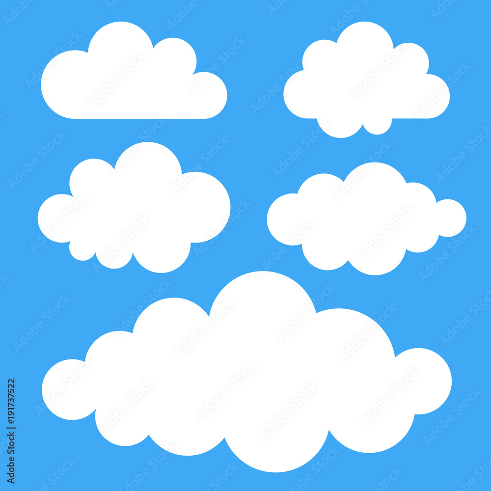 Set of clouds, vector illustration 