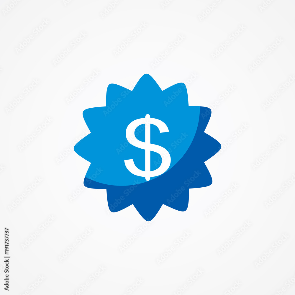 Flat Vector Icon Of Currency Badge. Flat Vector Icon Of Currency Badge.