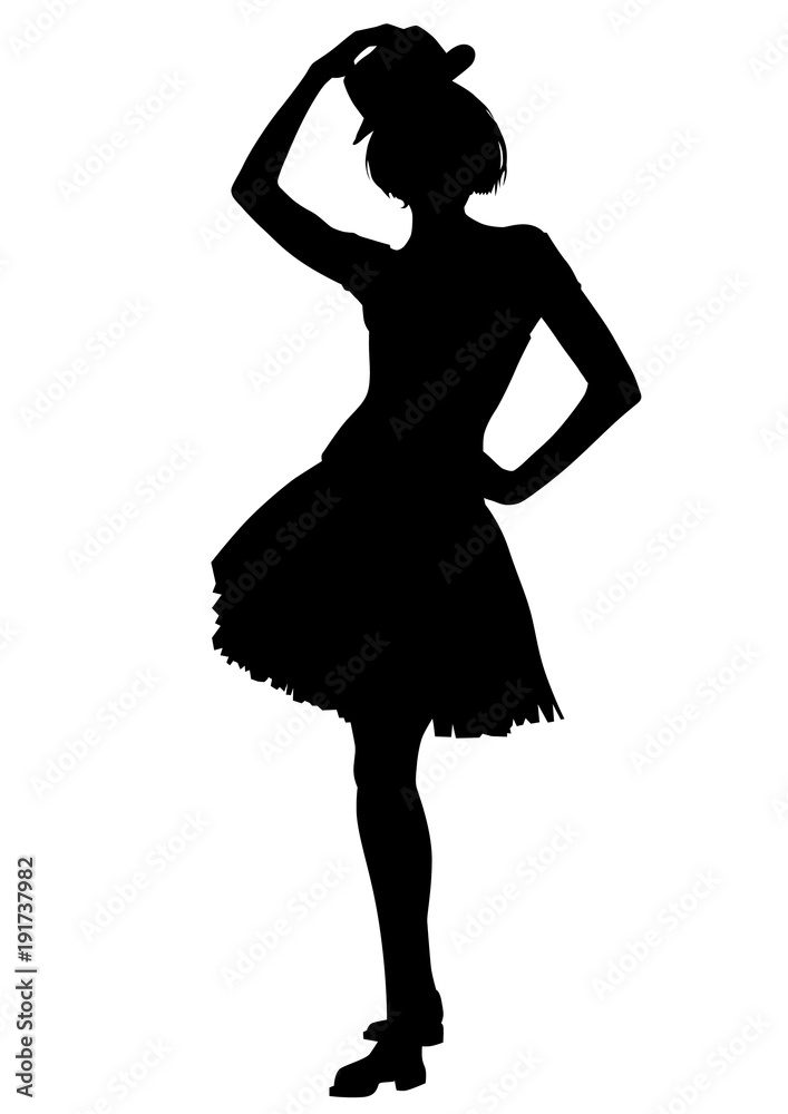Beautiful girls in fashionable dress on white background