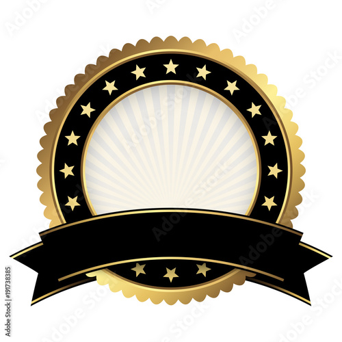 Button template gold and black with black banner