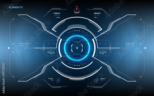 Sci-Fi Concept HUD Interface Screen. Virtual Reality View Display. Hologram Technology