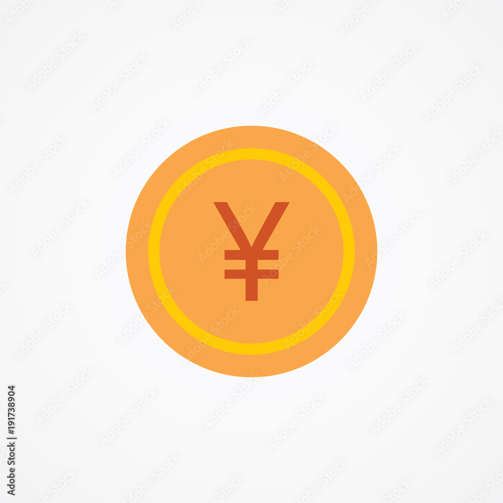 Flat Vector Icon Of Currency Coin. Flat Vector Icon Of Currency Coin.