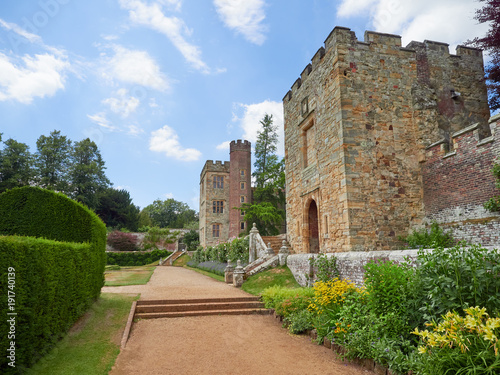 TONBRIDGE, ENGLAND, UK - JULY 01, 2017: Historic medieval grounds and buildings of Penhurst Place.