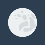 moon icon on black background.