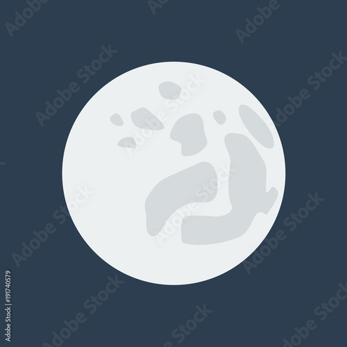 moon icon on black background.