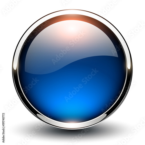 Button blue glossy, shiny m...