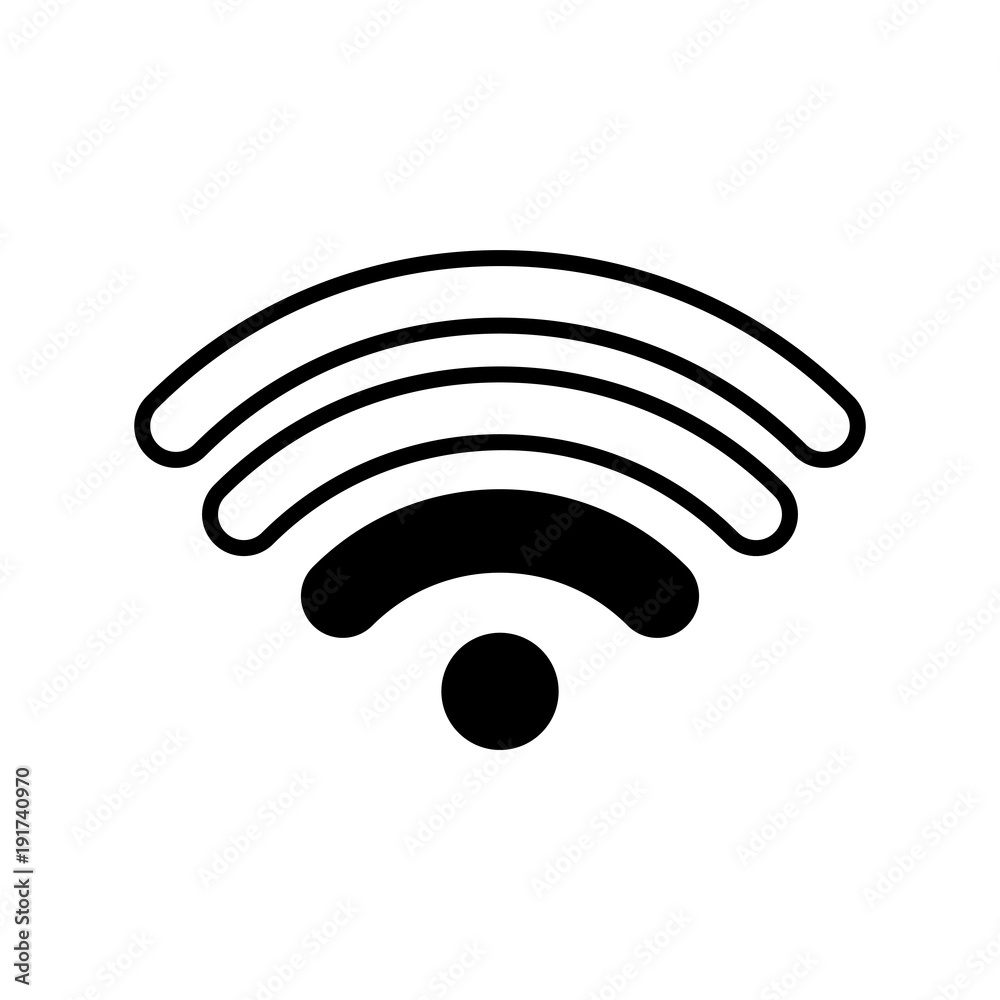 Weak wifi signal. Isolated vector icon. Weak wifi signal. Isolated vector icon.